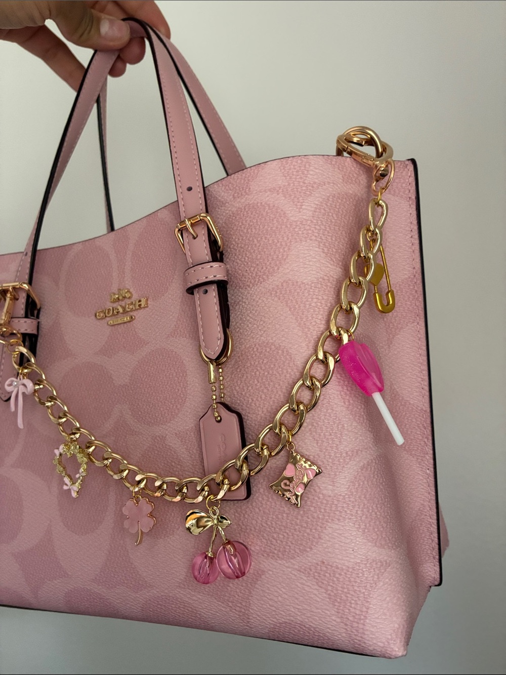 Pink Charm Purse Chain - Picture 2 of 3